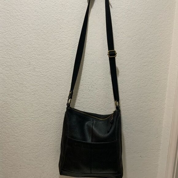 The Sak Black Iris Leather Crossbody Purse - Picture 2 of 13